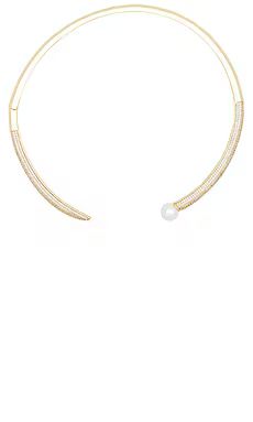 Pave X Pearl Open Collar Choker Necklace
                    
                    By Adina Eden | Revolve Clothing (Global)