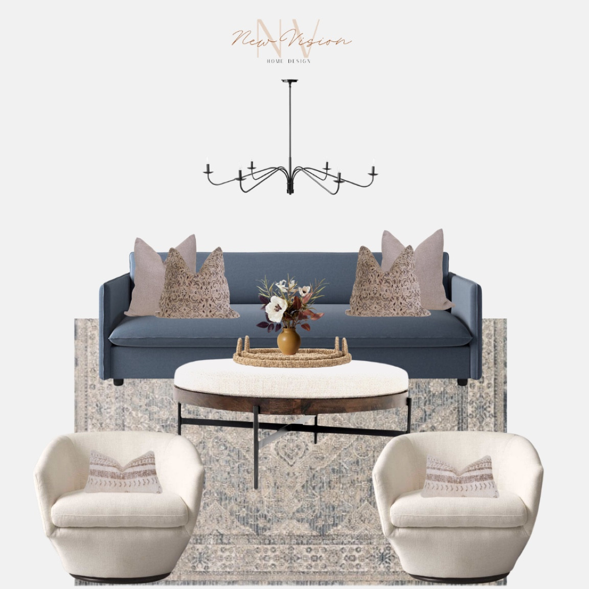 Living room design inspo
Bench style sofa, swivel white accent chairs. Round ottoman 
High end room design
McGee&Co
Arhaus
NewVisionHome

#LTKSale #LTKhome #LTKsalealert