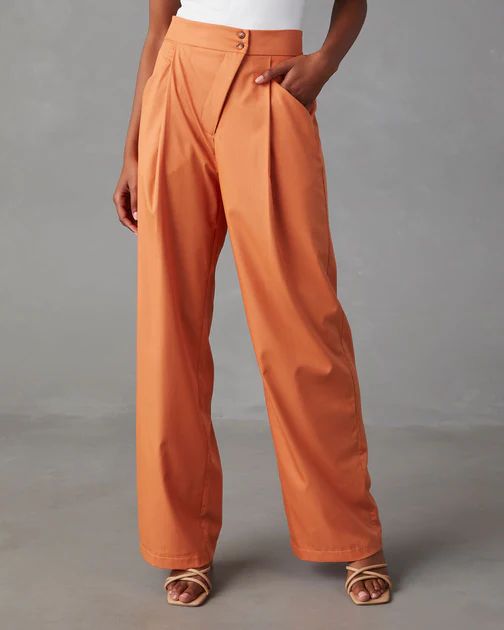 Summer Suiting Wide Leg Pants - Orange - FINAL SALE | VICI Collection