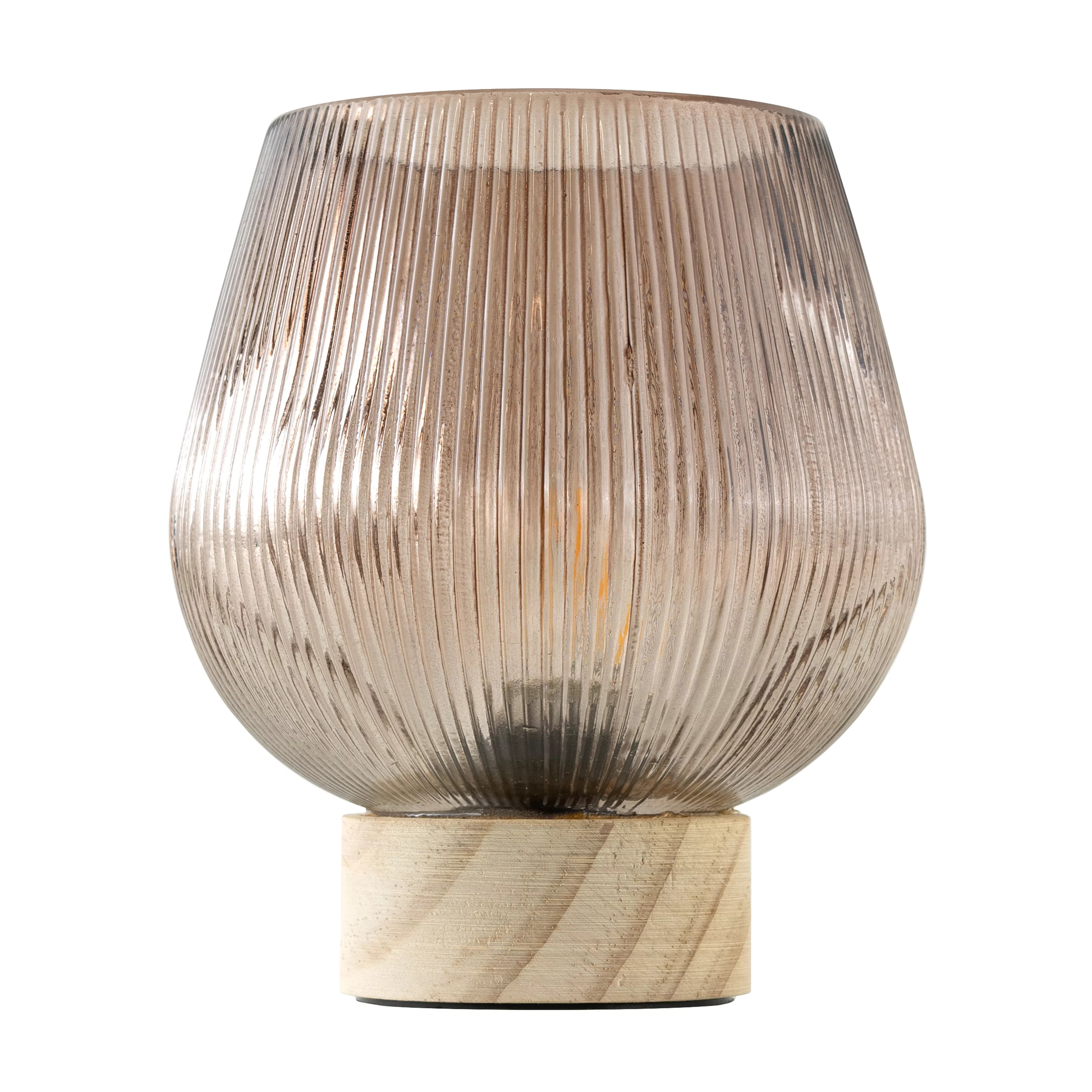 6" Amber Translucent Fluted Glass LED Indoor Accent Light | Walmart (US)