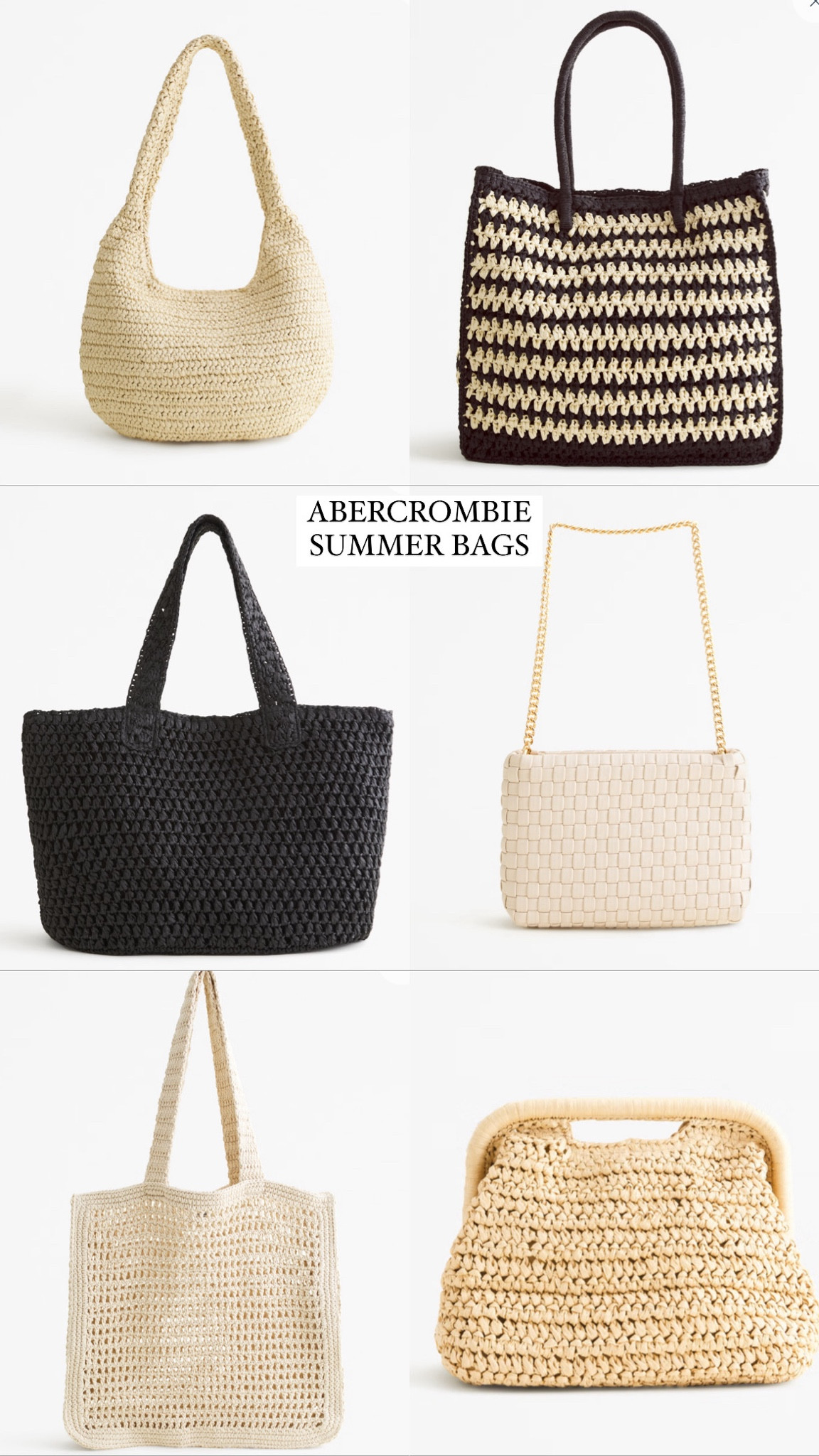 Abercrombie neural summer bags 🤍✨🫶🏼

#LTKFindsUnder100 #LTKSeasonal #LTKStyleTip