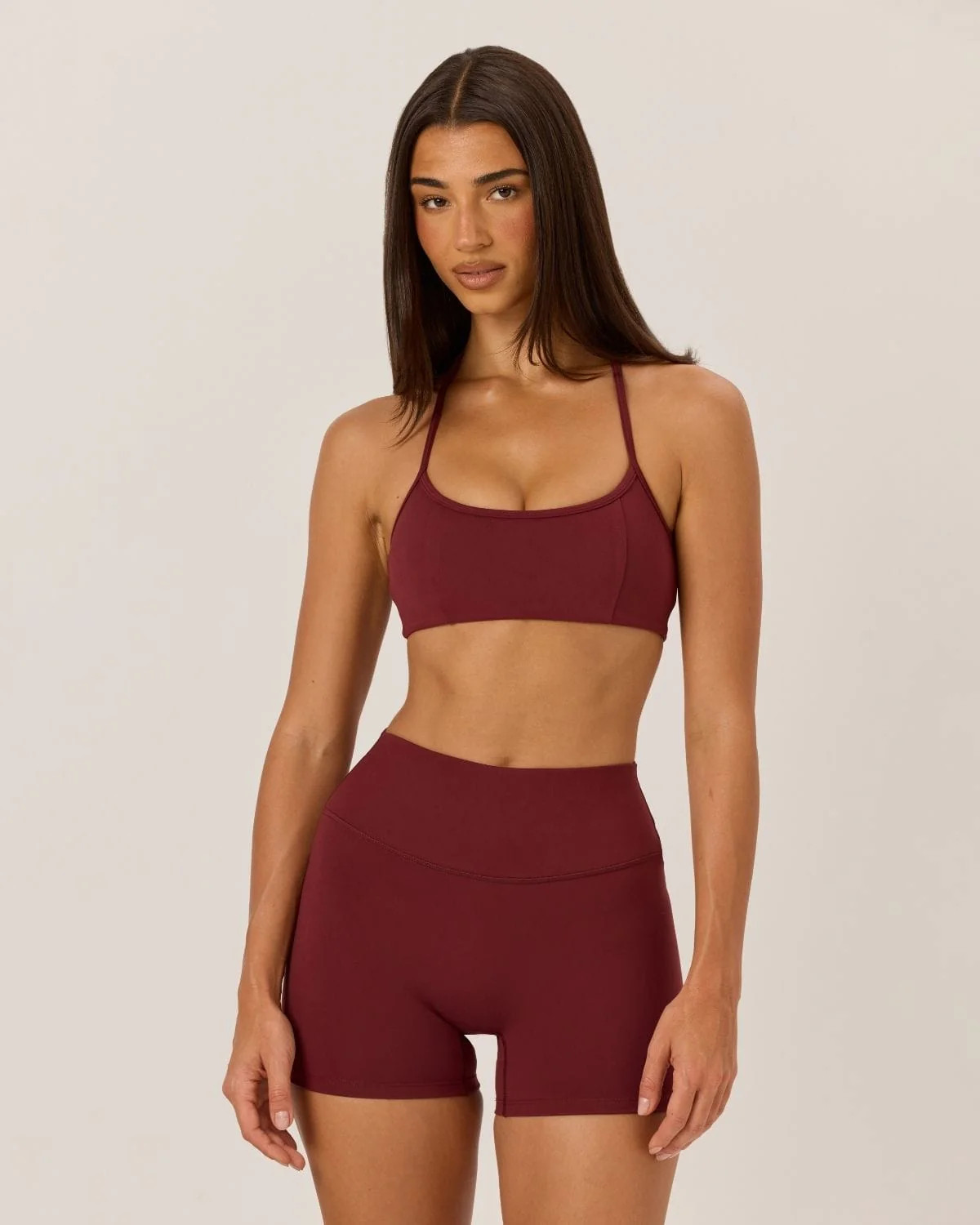 Serenity Contour Halter Crop | Burgundy | Crop Shop Boutique US