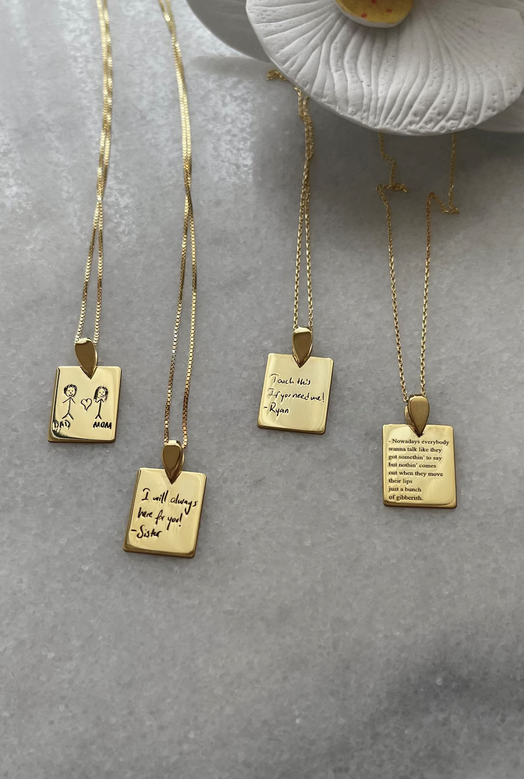 Custom Handwriting Necklace, Custom Name Necklace, Personalized Jewelry, Kids Jewelry, Kids Neckl... | Etsy (US)