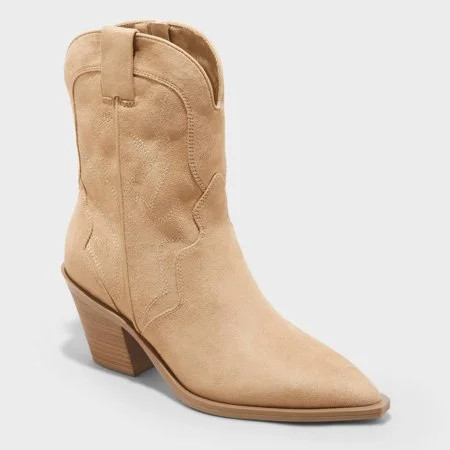 Women s Jacey Wide Width Western Ankle Boots - Universal Thread™ Tan 10W | Walmart (US)