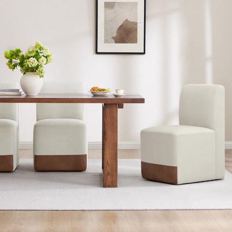 Bralan Polyester Blend Upholstered Back Dining Chair With Casters | Wayfair North America