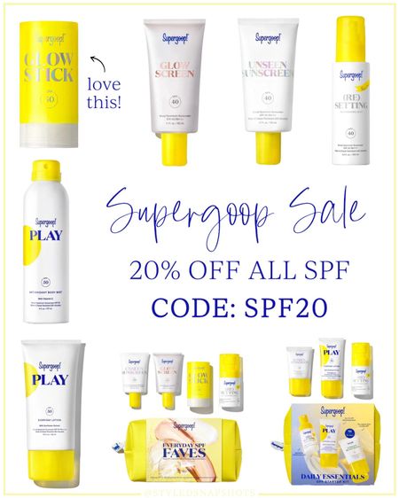 20% off Supergoop sale!! No code needed. Great time to stock up on SPF! They’re glow stick is one of my favorites 

sunscreen, beach, travel, vacation 

#LTKSeasonal #LTKSaleAlert #LTKBeauty