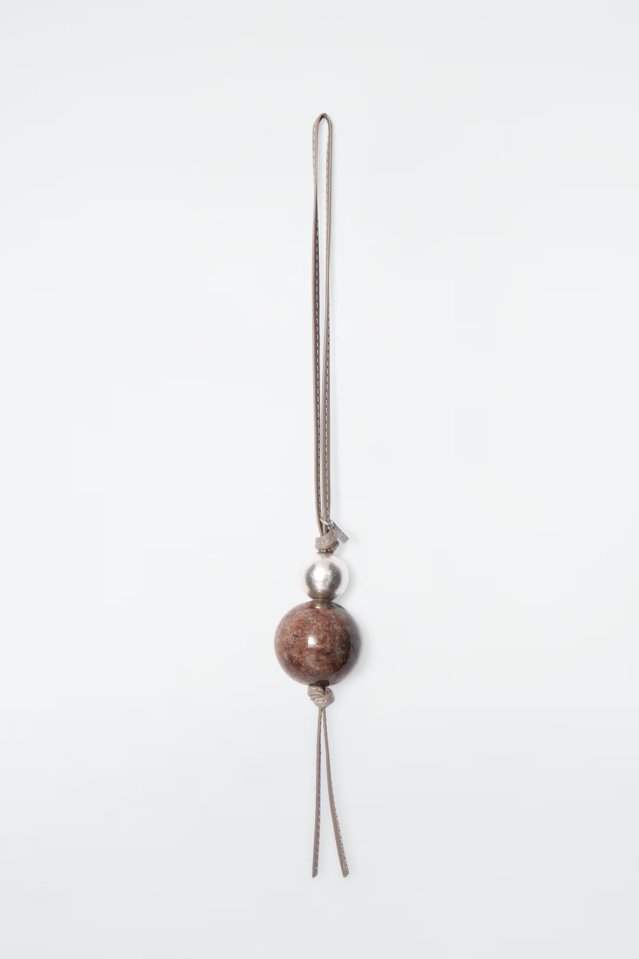 BEADED LEATHER BAG CHARM - BEIGE | COS (EU)