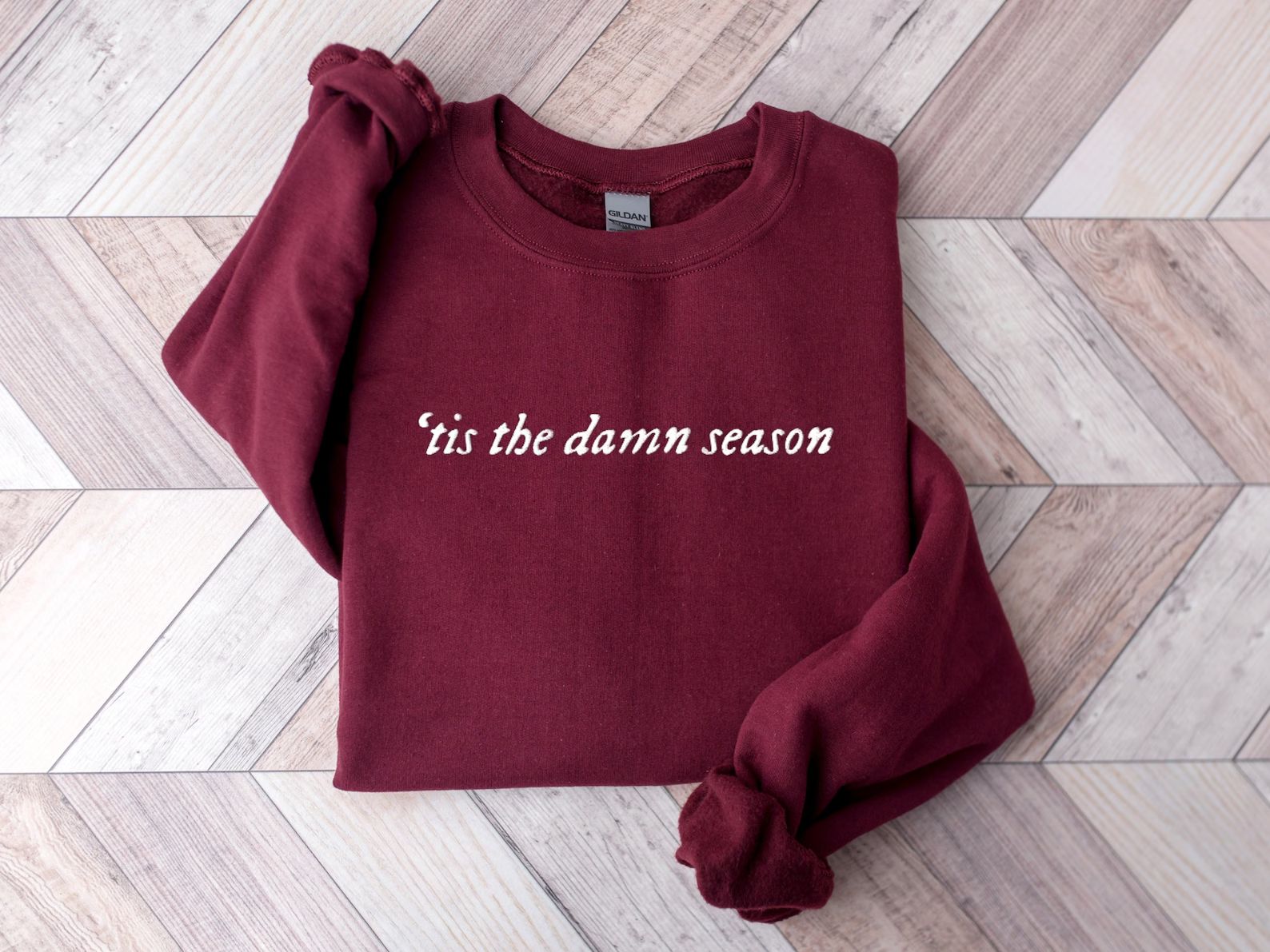 Embroidered Tis the Damn Season Sweatshirt Oversized - Etsy | Etsy (US)