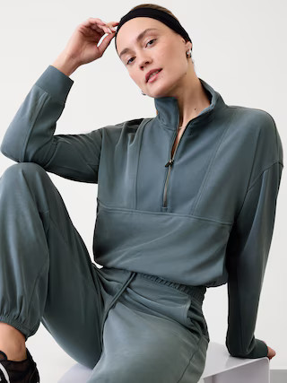 Seasoft Rib 1/4 Zip Popover | Athleta
