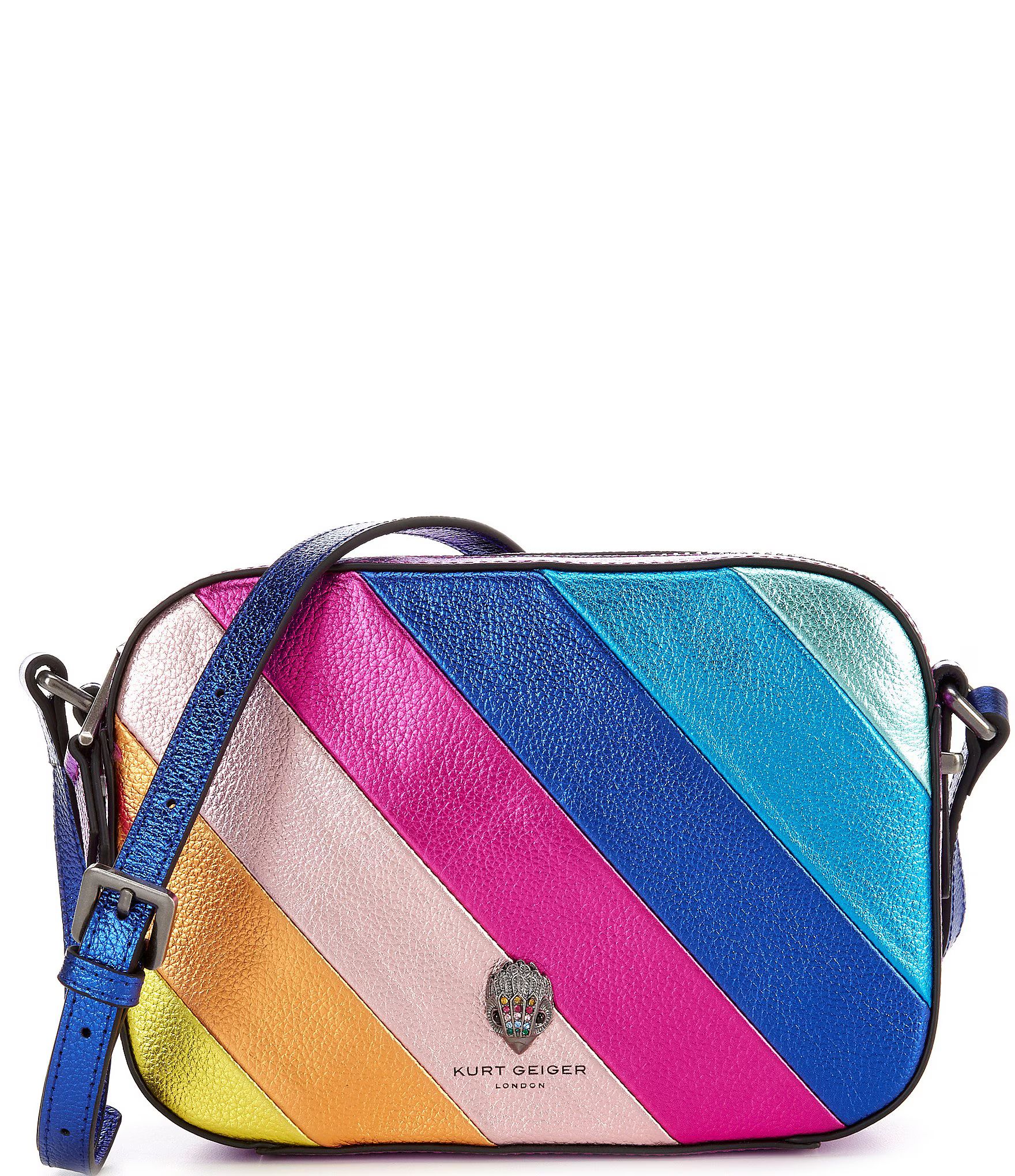 Kurt Geiger London Rainbow Stripe Camera Crossbody Bag | Dillard's | Dillard's