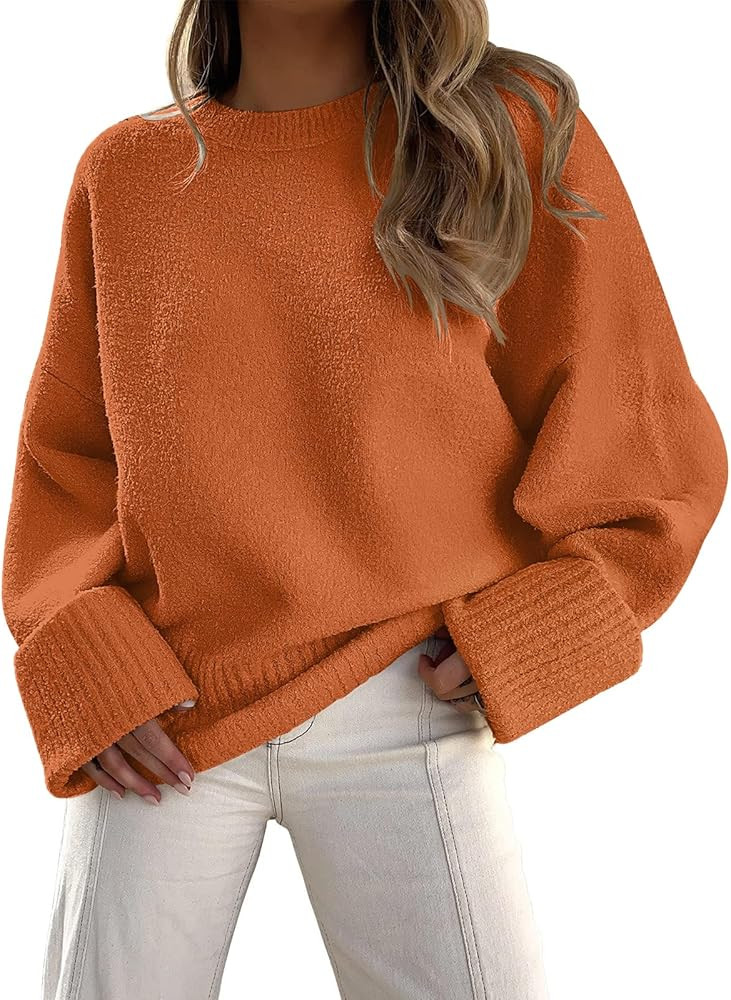 LILLUSORY Women's Oversized Sweaters Fuzzy Chunky Warm Pullover Sweater | Amazon (US)