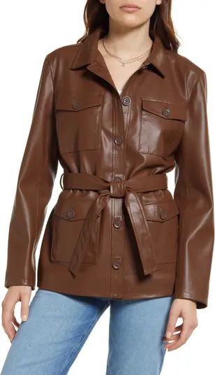 Belted Faux Leather Jacket | Nordstrom