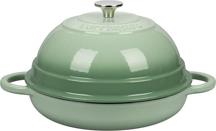 Cast Iron Enameled Dutch Oven Pot with Lid for Bread Baking, Bread Oven, 6 Quart, Green | Amazon (US)