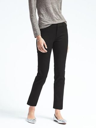 Banana Republic Womens Sloan Fit Solid Pant Size 2 Regular - Black | Banana Republic US
