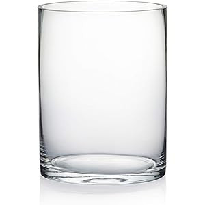 WGV Cylinder Vase, Width 6", Height 8", Clear Glass Container Terrarium Candle Holder for Wedding... | Amazon (US)