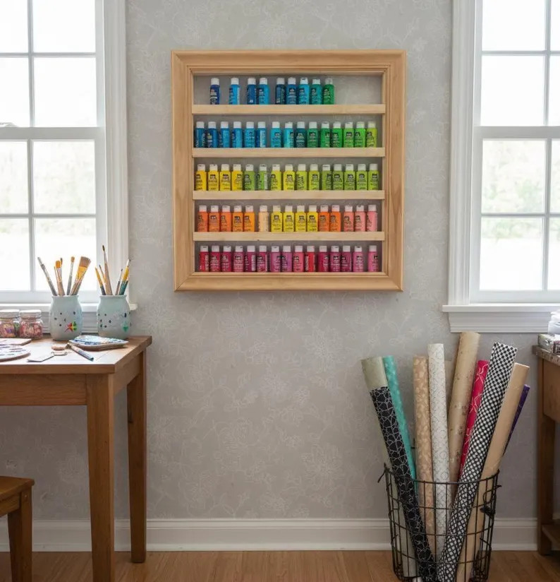 Acrylic Paint Organizer Shelf: 5-Tier Art Studio Display | Etsy (Global)
