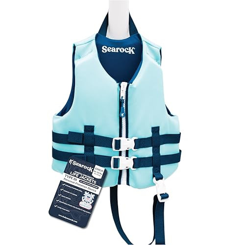 SearocK Children’s Life Jacket – US Coast Guard Approved Infant & Youth Life Vest for Boating, Fishing & Water Sports – Kids & Toddler PFD with Secure Buckles (Beaufort Blue, Child (30-50 lbs)) | Amazon (US)