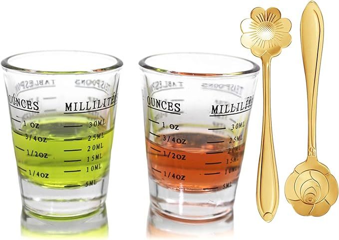 Shot Glasses Measuring cup Liquid Heavy Glass Wine Glass Espresso Shot Glass 26-Incremental Measu... | Amazon (US)