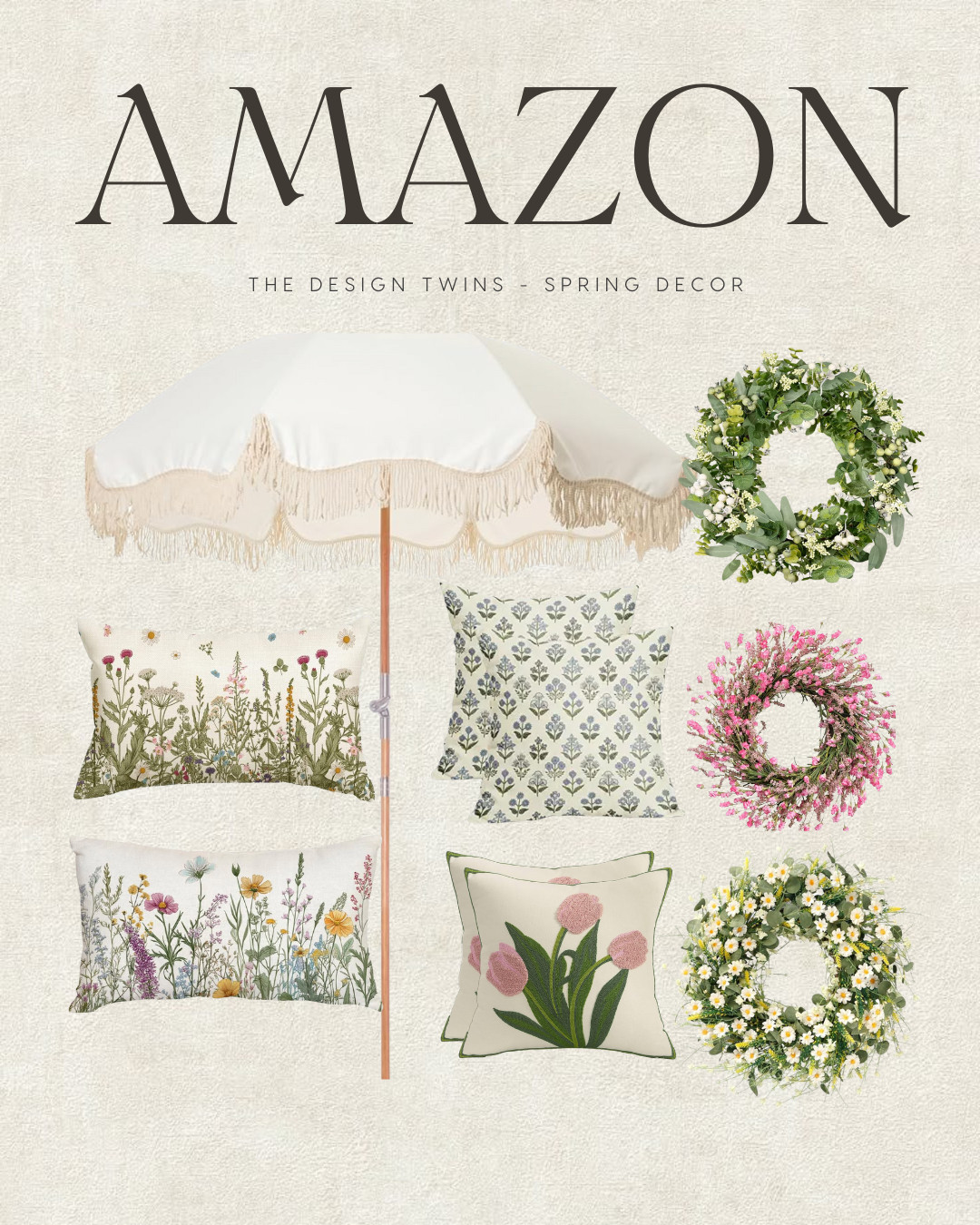Spring refresh made easy with these Amazon finds! From floral pillows to dreamy wreaths, these pieces bring the perfect touch of seasonal charm to any space. Shop now to brighten up your home!

#SpringDecor #AmazonHome #FloralHomeDecor #SpringWreaths #NeutralHome #SeasonalDecor #HomeDecorLover #LTKHome #CozySpaces #InteriorInspo 

 #LTKU #LTKHome