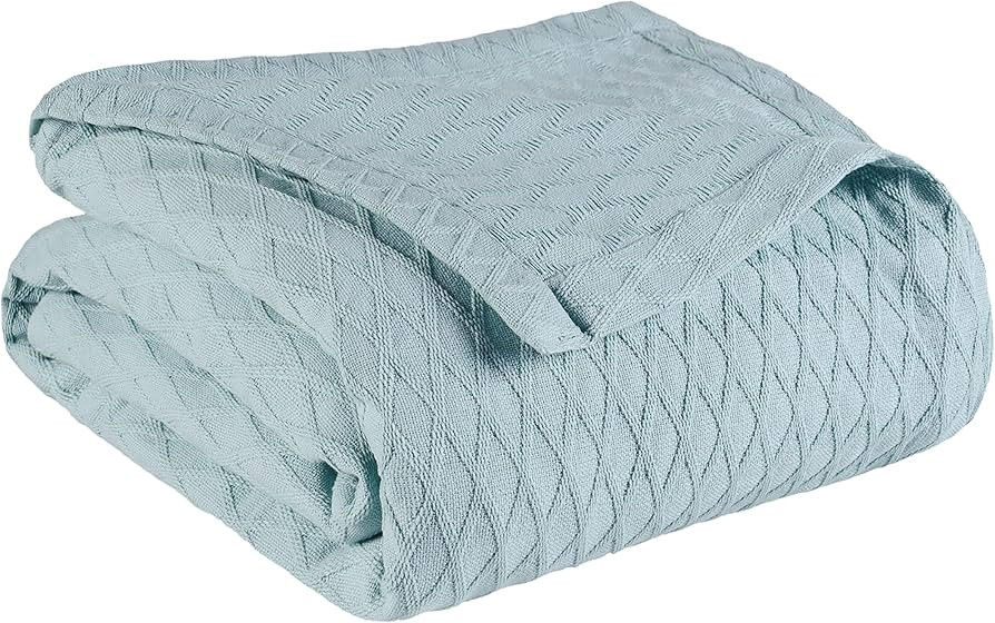 SUPERIOR Diamond Weave Blanket, 100% Cotton Cover for Home, Couch, Bed, Soft, Warm Blankets, Boho... | Amazon (US)