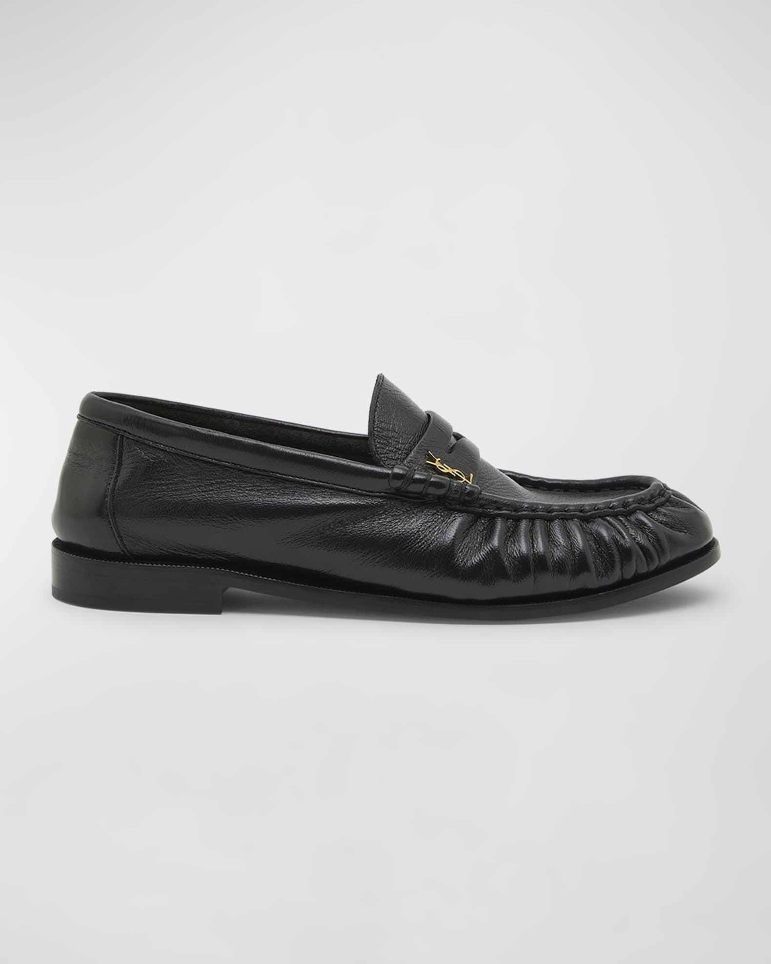 Le Leather YSL Penny Loafers | Neiman Marcus