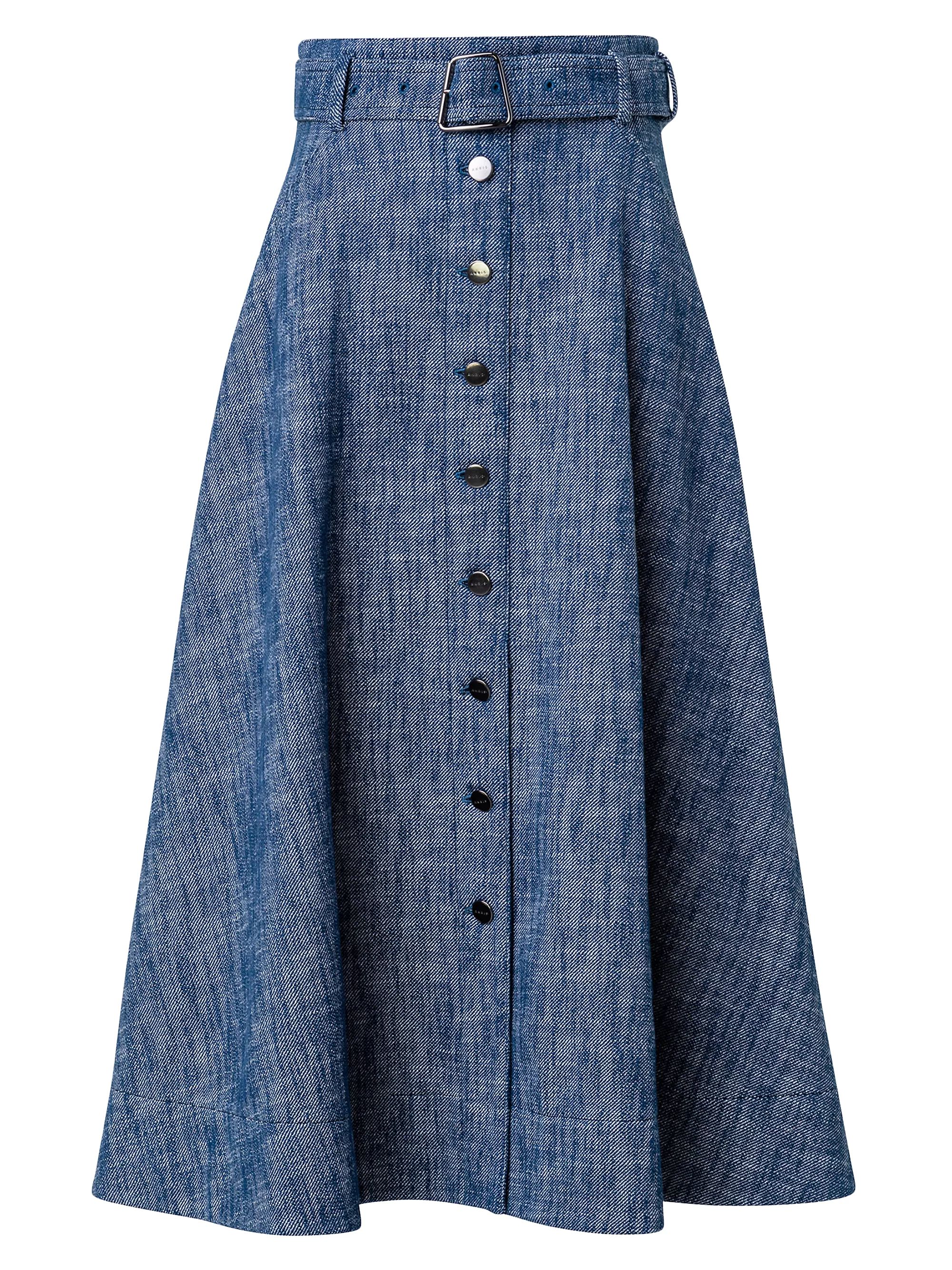 Belted Cotton-Blend Midi-Skirt | Saks Fifth Avenue