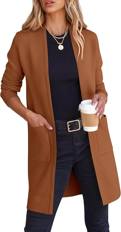 ANRABESS Cardigan Sweater for Women Casual 2025 Fall Fashion Coat Long Sleeve Open Front Knit Coa... | Amazon (US)