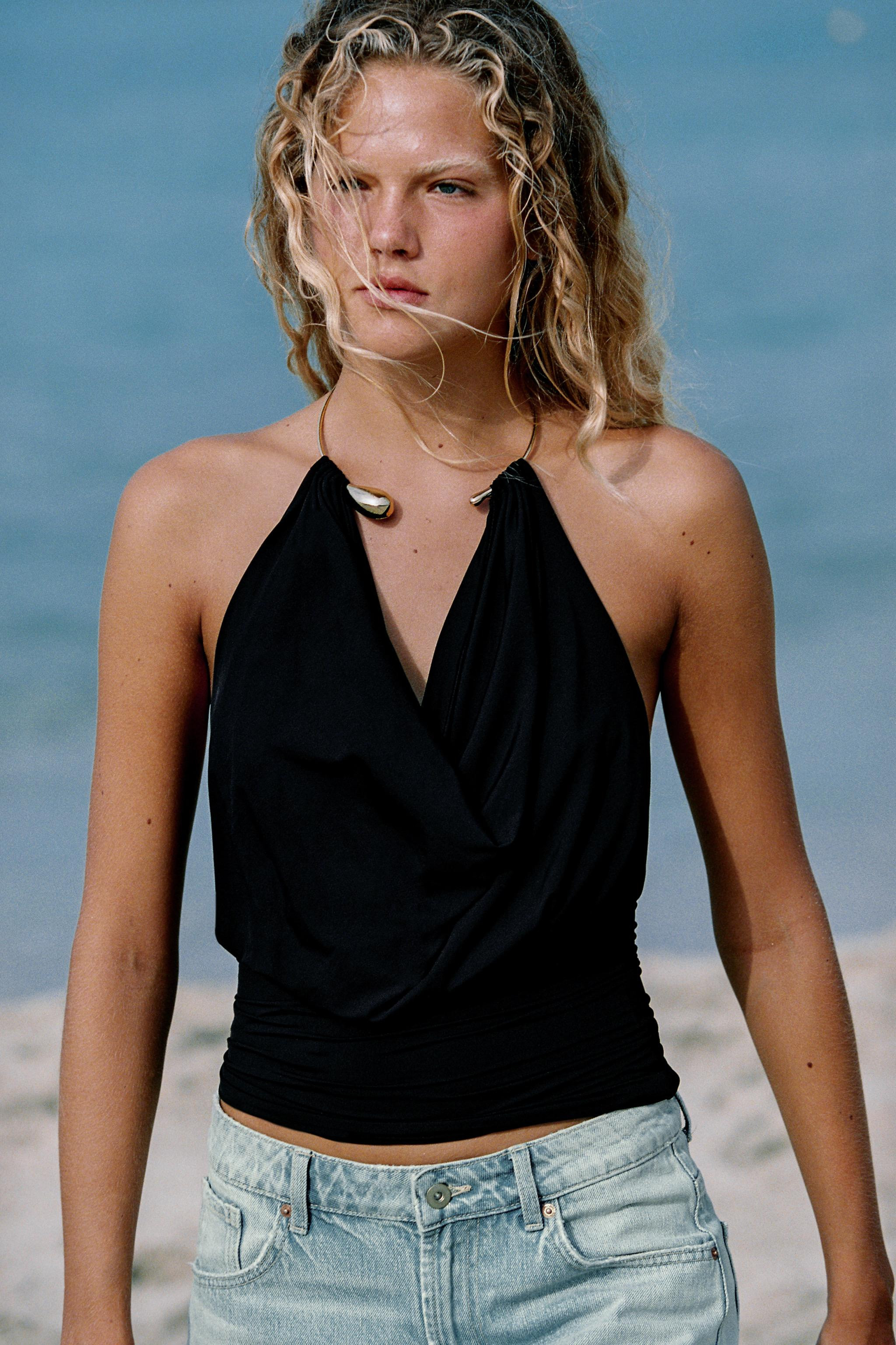 POLYAMIDE CHOKER TOP | Zara US