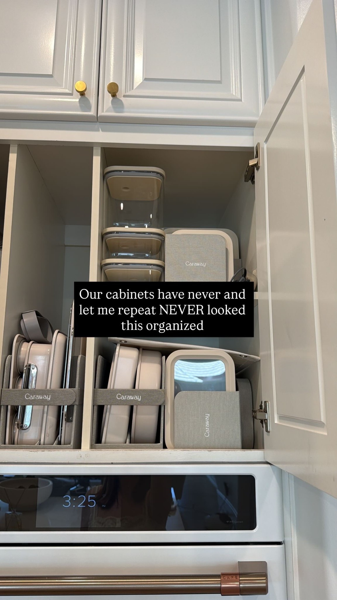 Our cabinets have never and let me repeat NEVER looked this organized