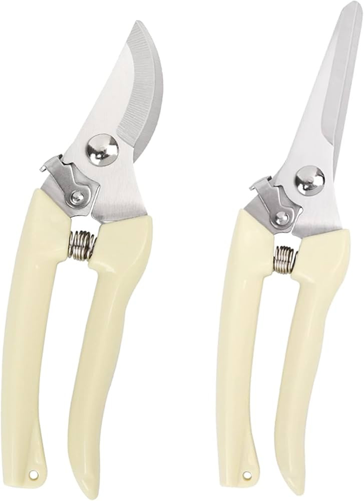 Garden Scissors for Plant Set - 2 Pack, 1 Bypass Pruner+1 Straight Blade Scissors, Sharp Garden S... | Amazon (US)
