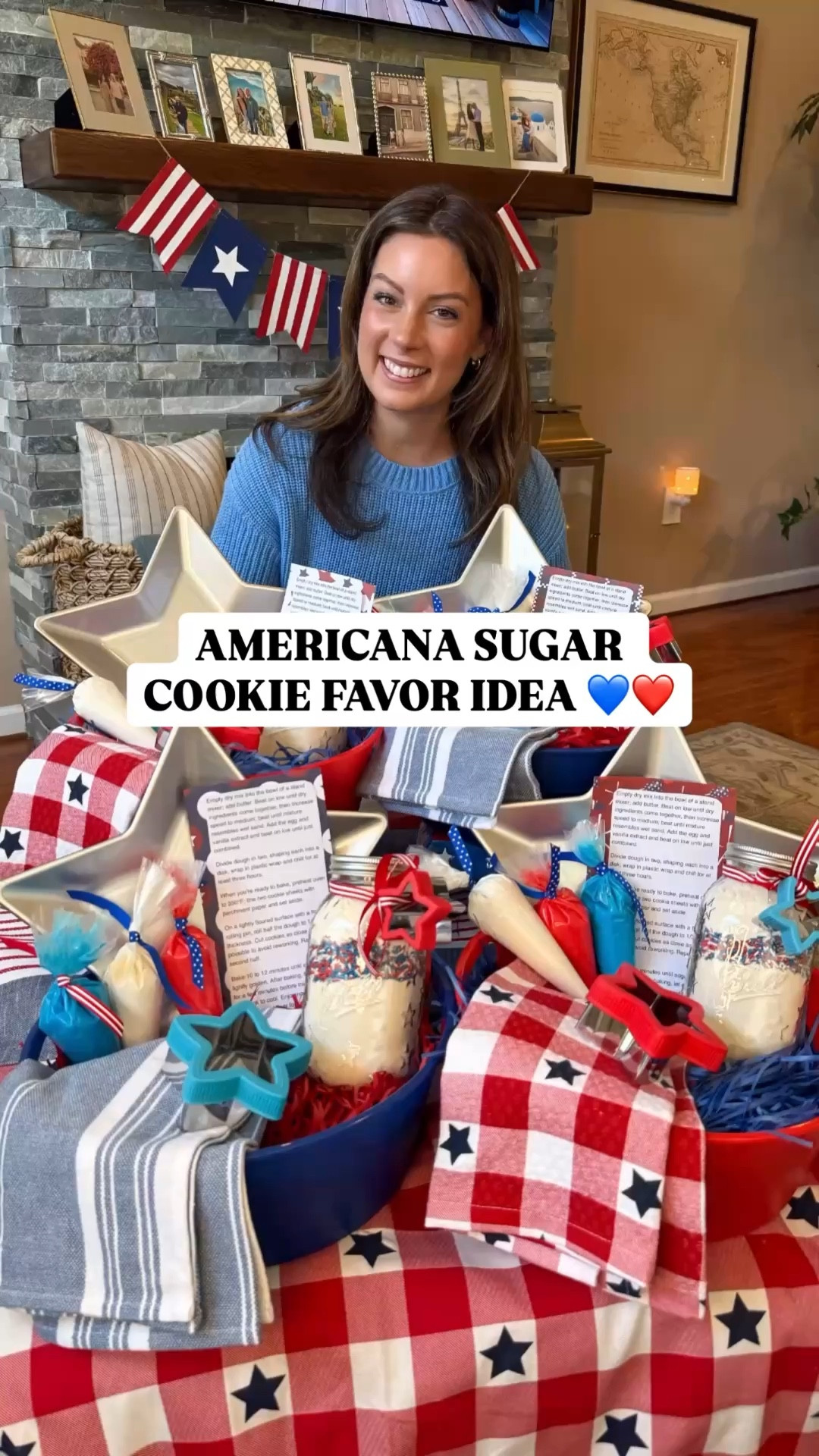 Americana cookie in a jar gift baskets idea 💙❤️💙fourth of July, Memorial Day, summer 

#LTKstorytime #LTKfoodie #LTKSeasonal