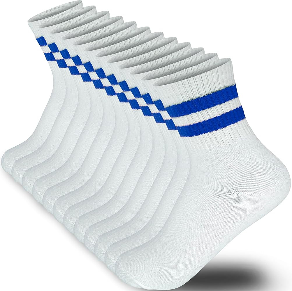 Cotton Stripe Ankle Thin Socks Women & Men 6 Pairs | Amazon (US)