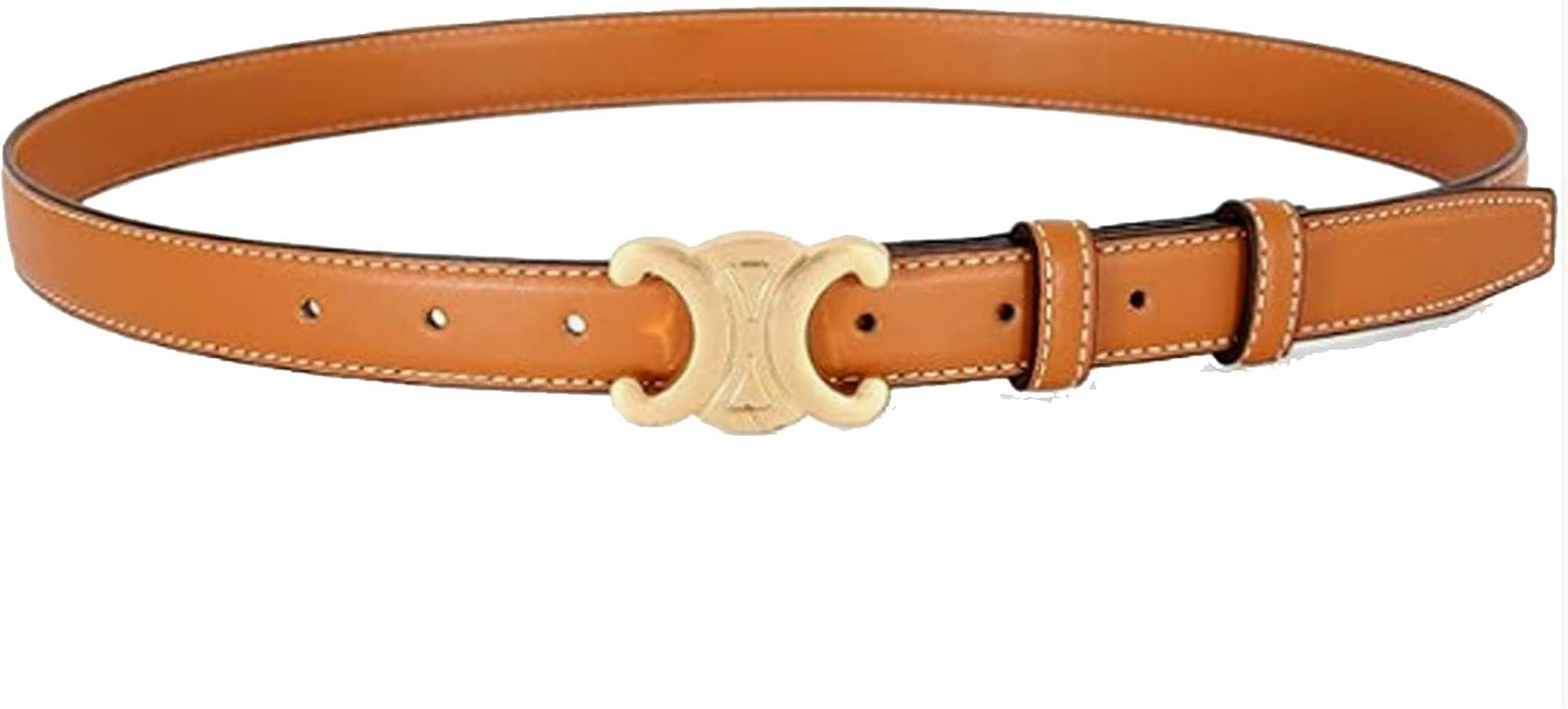 Thin Leather Belts for Womens 2.5cm Skinny Waist Belt with Gold Buckle Fashion Designer for Dress... | Amazon (US)