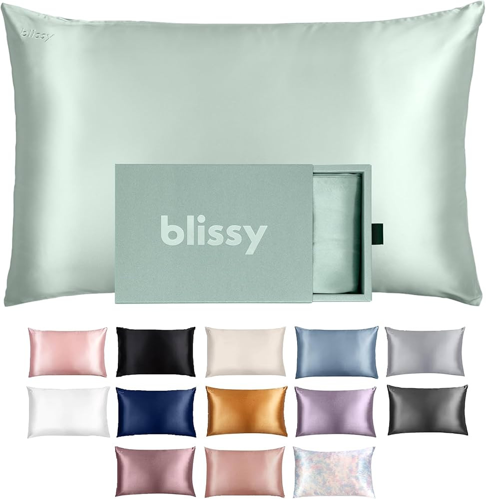 Blissy Silk Pillowcase - 100% Pure Mulberry Silk - 22 Momme 6A High-Grade Fibers - Silk Pillow Co... | Amazon (US)