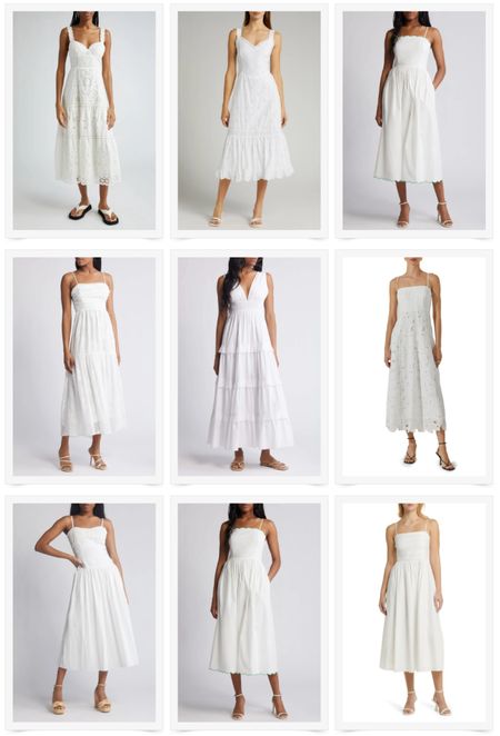 Pretty white dresses for summer. 
