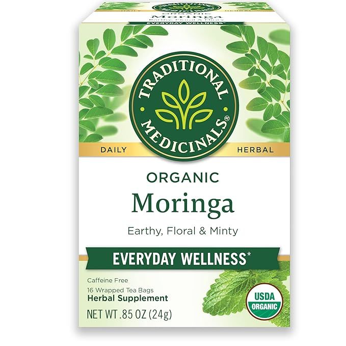 Traditional Medicinals Tea, Organic Moringa, Everyday Wellness, with Spearmint & Sage, 16 Tea Bag... | Amazon (US)