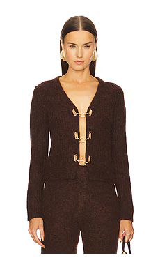 Cult Gaia Adel Knit Cardigan in Java from Revolve.com | Revolve Clothing (Global)