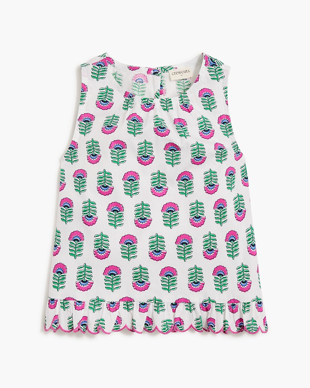 Girls' printed top with scalloped hem | J.Crew Factory