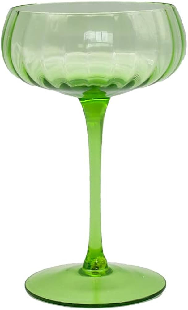 Ribbed Coupe Cocktail Glasses 8.1 oz, Flower Vintage Wavy Petals Classic Manhattan Glasses For Co... | Amazon (US)