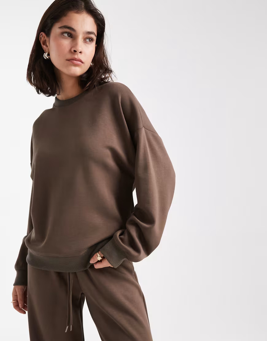 Brave Soul scuba-style sweatshirt in taupe-Neutral | ASOS (Global)