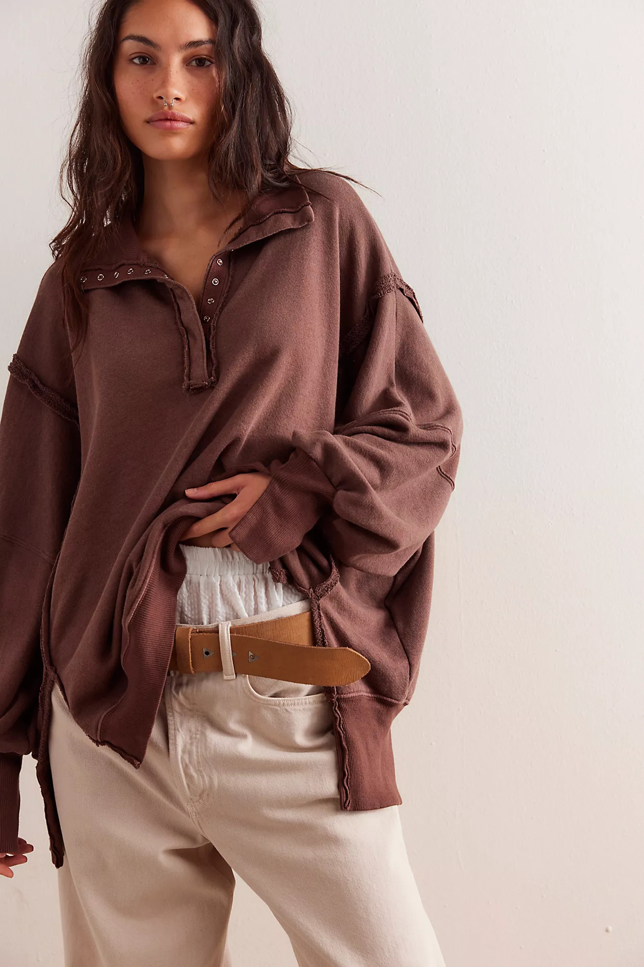 We The Free Camden Henley Sweatshirt | Free People (Global - UK&FR Excluded)