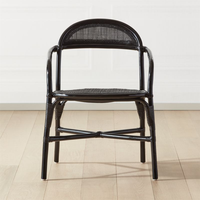 Valzer High-Gloss Black Rattan Dining Armchair + Reviews | CB2 | CB2