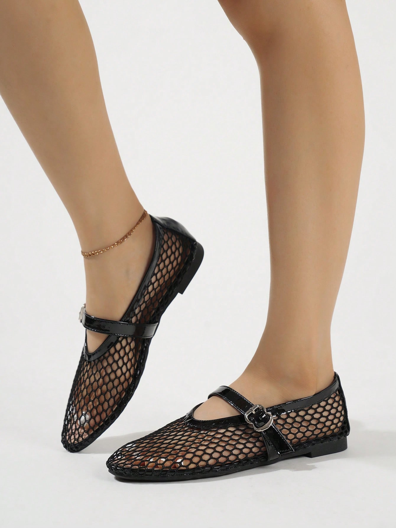 2024 Summer Women's Mesh Ballet Flat Shoes Women's Large Round Toe Breathable And Comfortable Wom... | SHEIN
