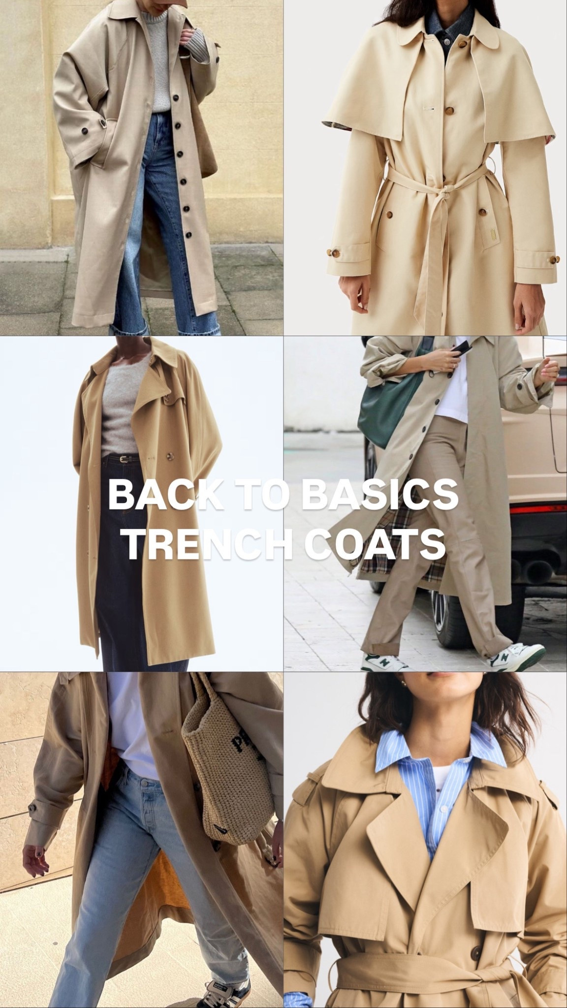 Trench coats 
Natural trench coat 
Classic trench style 

#LTKeurope #LTKstyletip #LTKworkwear