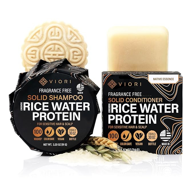 Viori Native Essence Shampoo and Conditioner Bar Set Made with Rice Water - Handcrafted Sulfate F... | Amazon (US)