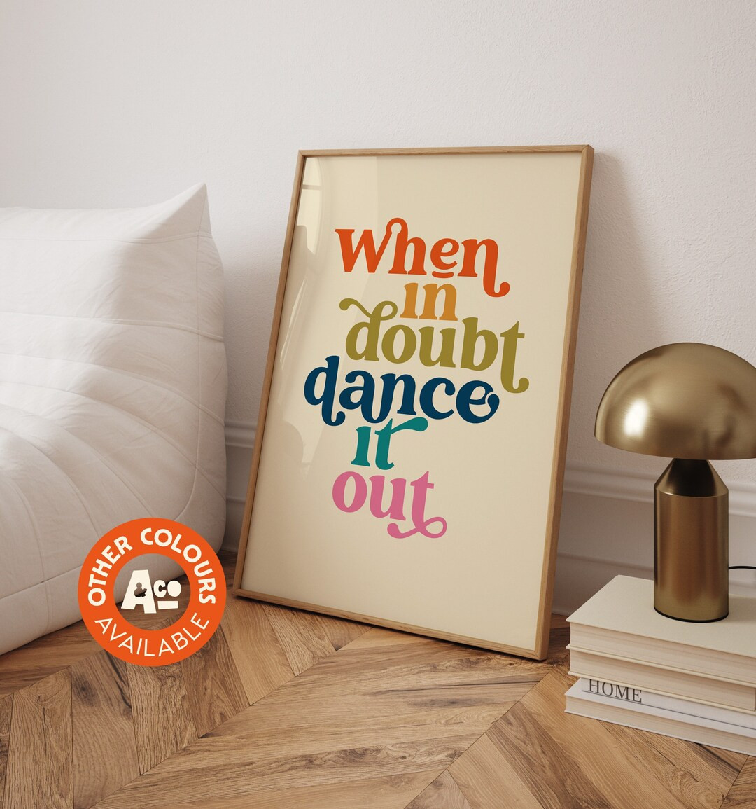 When in doubt, Dance it out Print | Dancing queen disco | Rainbow Wall Decor | Retro Art | Dance ... | Etsy (US)