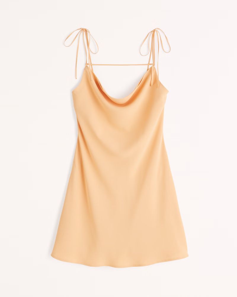 Tie-Strap Cowl Neck Mini Dress | Abercrombie & Fitch (US)