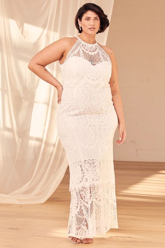 Magic in the Moment White Lace Tiered Maxi Dress | Lulus (US)