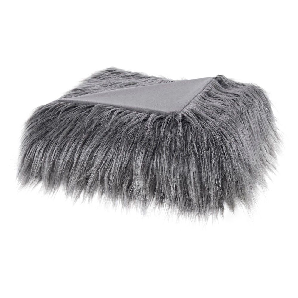 Gray Adelaide Faux Fur Throw Blankets 50""x60 | Target