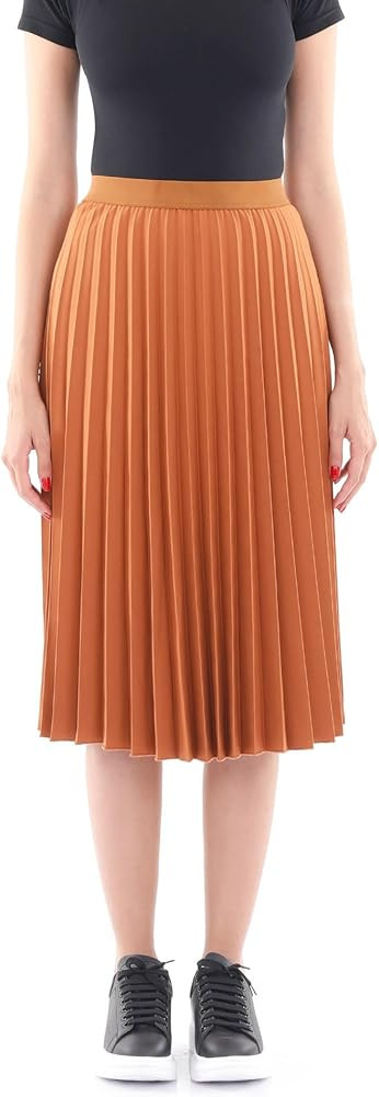 G-Line Midi Skirts for Women, Pleated Skirts for Women, High Waisted Skirt for Women, Knee Length... | Amazon (US)